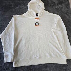 Gap Textured Hoodie Mens XXL White Long Sleeve Waffle Knit Pullover Casual New